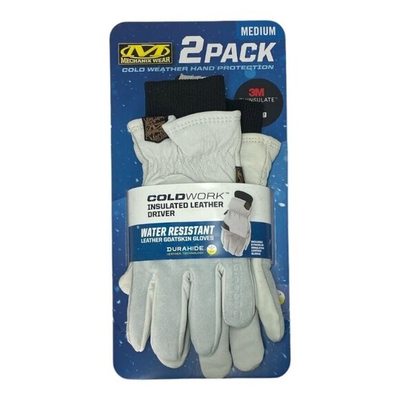PC2 Mechanix 2-Pack Coldwork Insulated Goatskin Durahide Leather Gloves Large - Picture 1 of 3